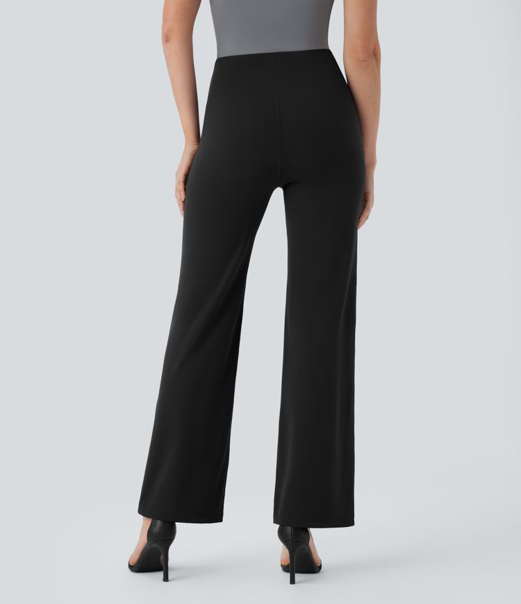 High Waisted Straight Leg Work Pants