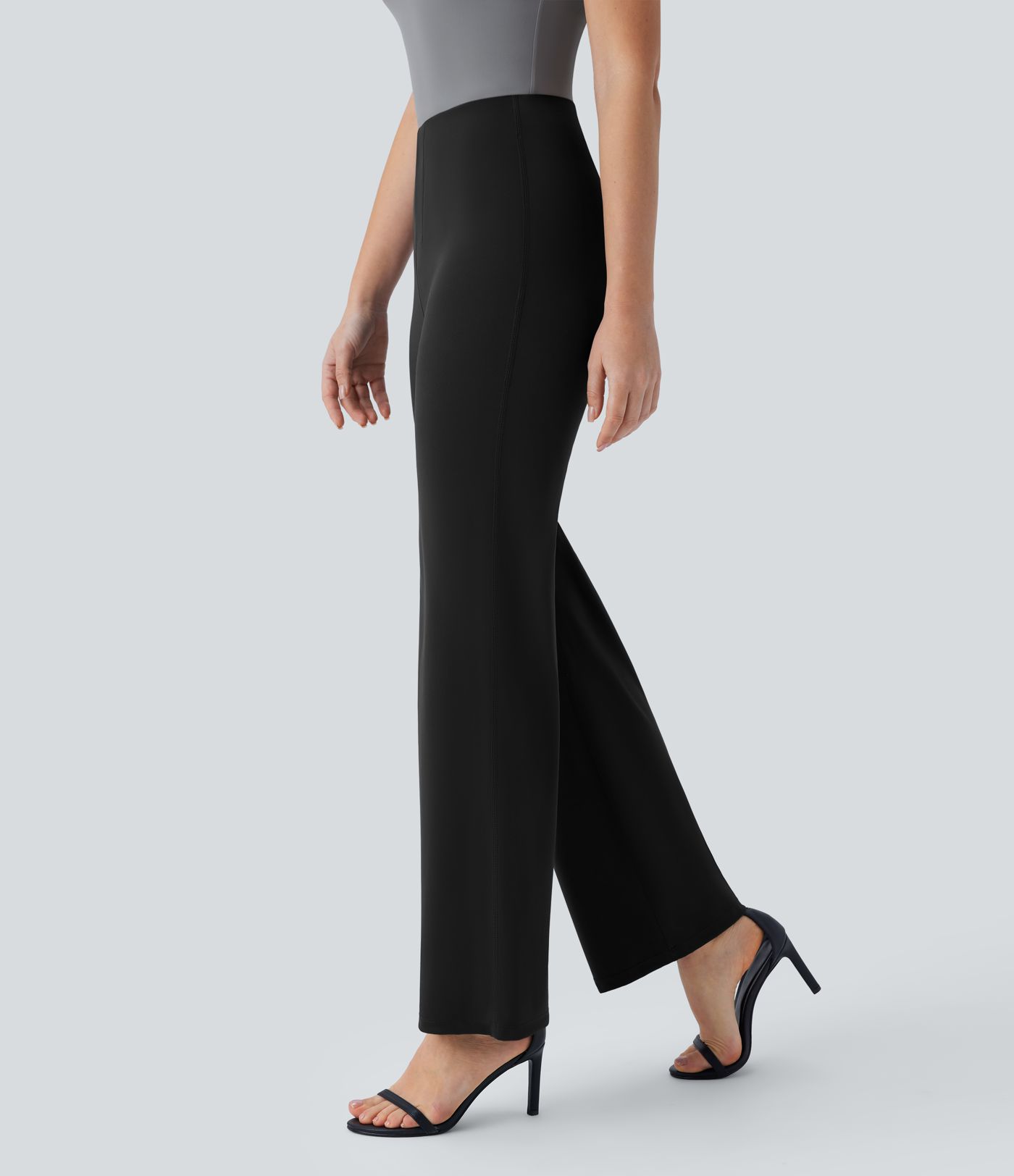 Stoffhose mit geradem Bein und hoher Taille