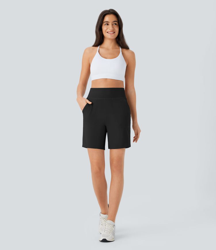 Softlyzero™ Airy Yoga-Shorts mit hohem Bund, Cool-Touch und mehreren Taschen - 17,8cm