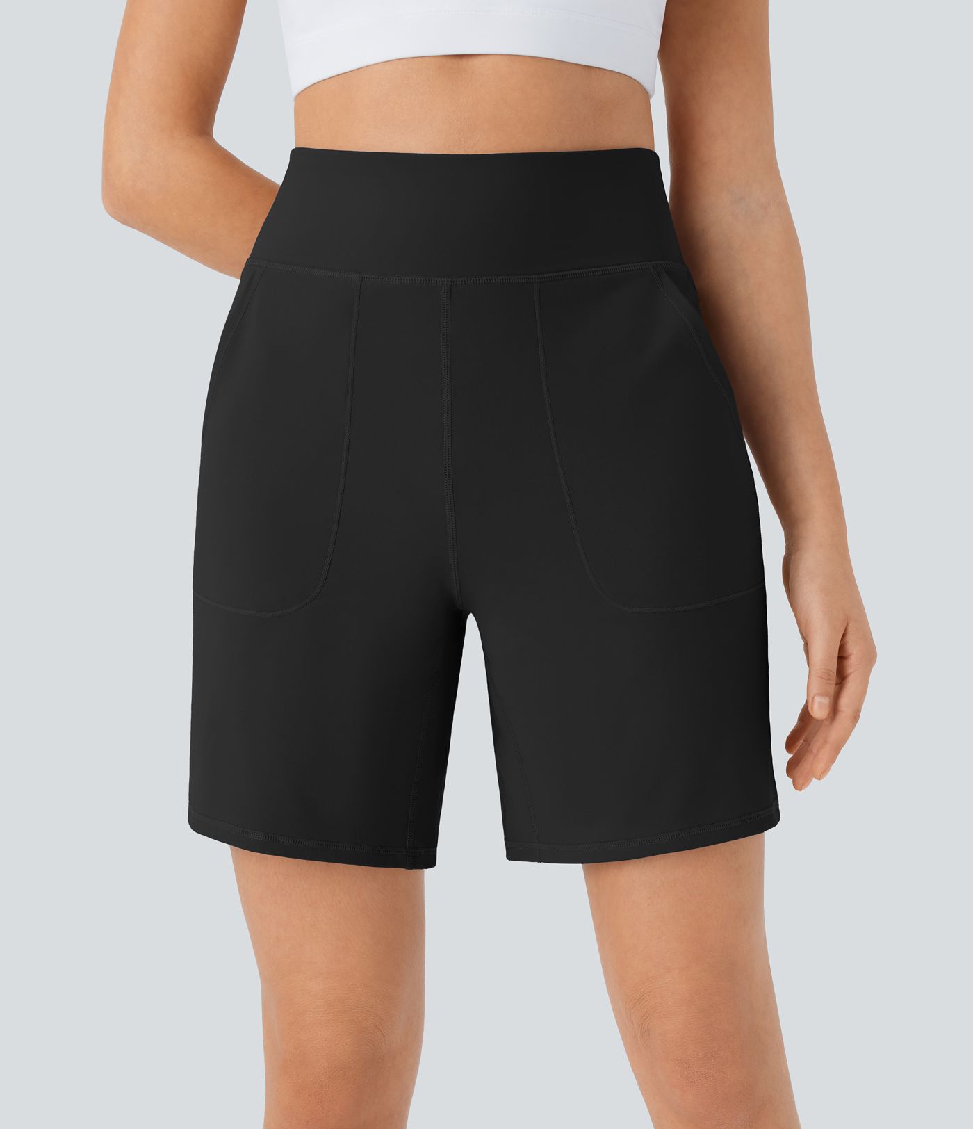 Softlyzero™ Airy Yoga-Shorts mit hohem Bund, Cool-Touch und mehreren Taschen - 17,8cm