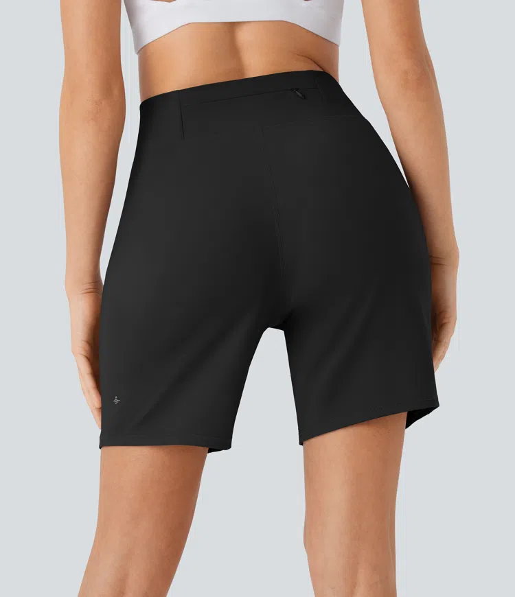 SoftlyZero™ Airy High Waisted Pockets Cool Touch Yoga Shorts 7''-UPF50+