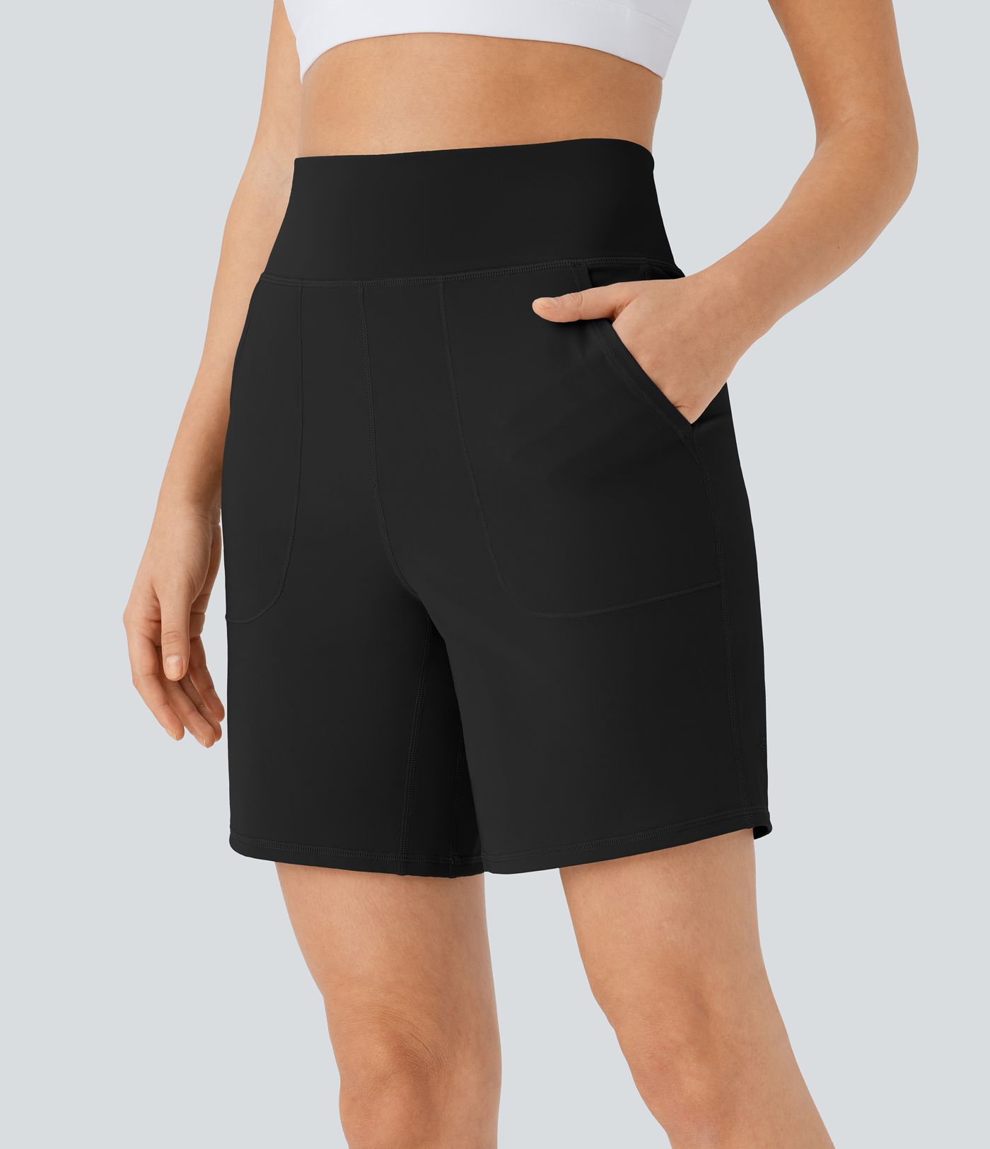 Softlyzero™ Airy Yoga-Shorts mit hohem Bund, Cool-Touch und mehreren Taschen - 17,8cm