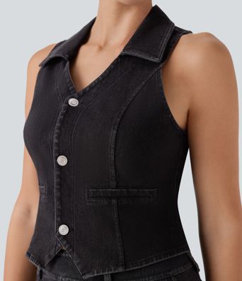 Halara Flex™ Denim Cropped Casual Tank Top