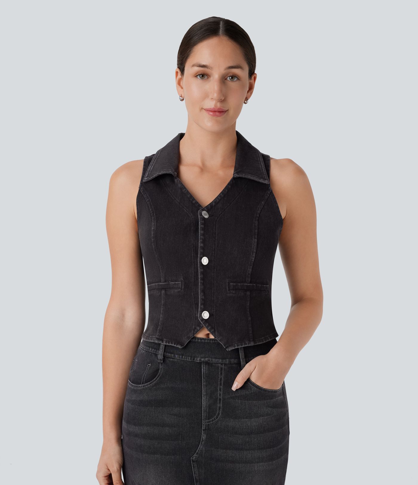 Halara Flex™ Denim Cropped Casual Tank Top
