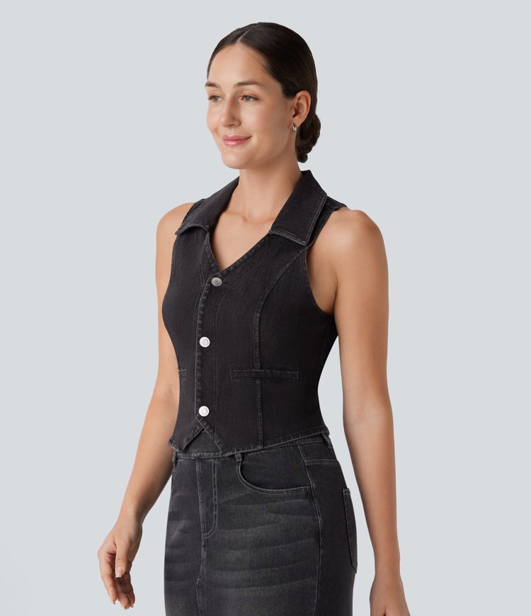 Halara Flex™ Denim Cropped Casual Tank Top