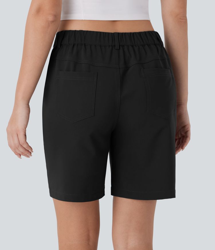 Water Repellent Mid Rise Zipper Pockets Hiking Shorts 7''