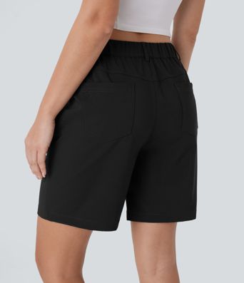 Water Repellent Mid Rise Zipper Pockets Hiking Shorts 7''