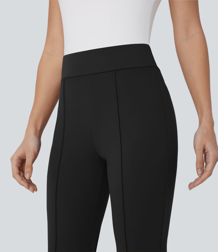 Pantalones capri de tiro medio, estilo bootcut y corte relajado