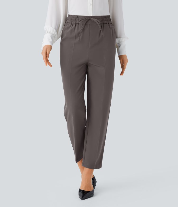 Water Repellent Wear-Resistant High Waisted Drawstring Pocket Thermal Work Pants