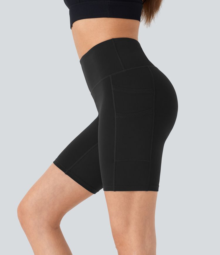 Pantalón corto Softlyzero™ yoga ciclista tiro alto bolsillo doble 17.5cm -UPF50+