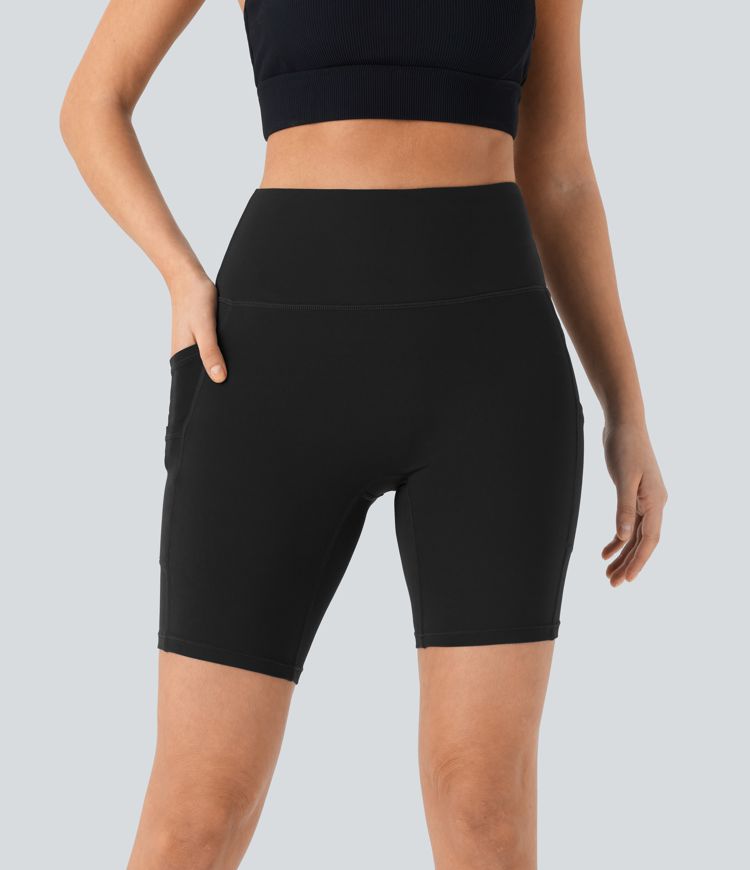 Pantalón corto Softlyzero™ yoga ciclista tiro alto bolsillo doble 17.5cm -UPF50+