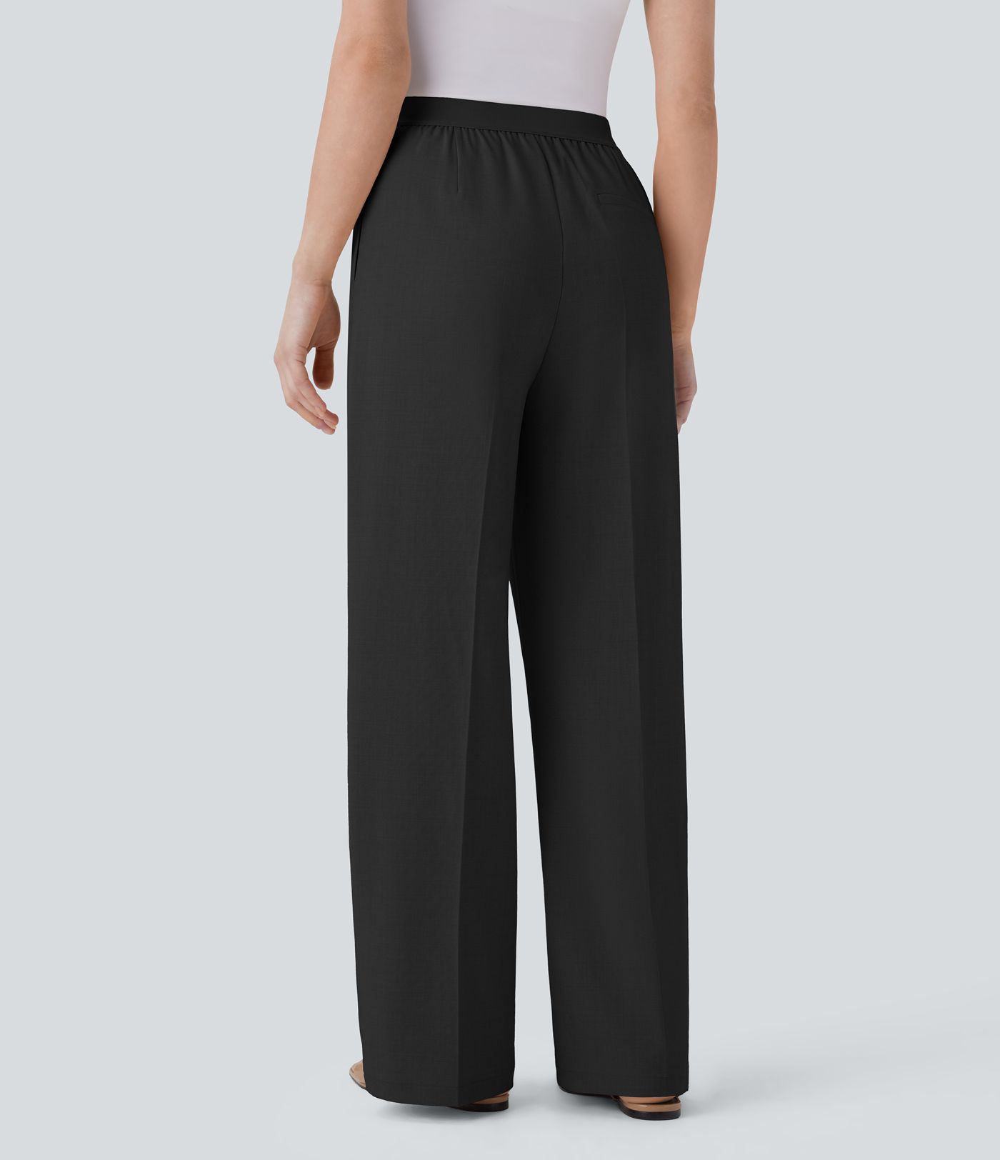 High Waisted Pocket Straight Leg Work Pants