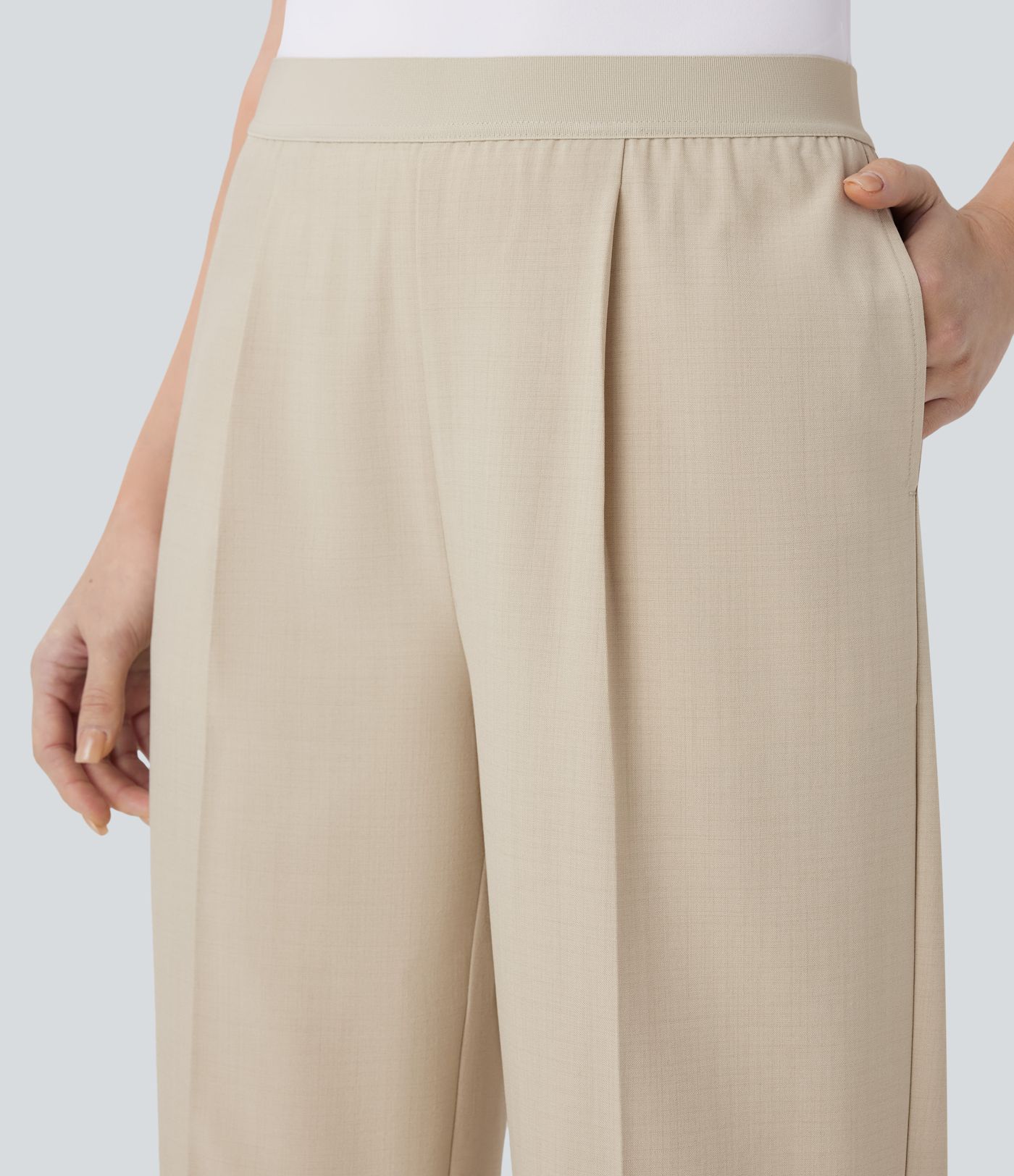 High Waisted Pocket Straight Leg Work Pants