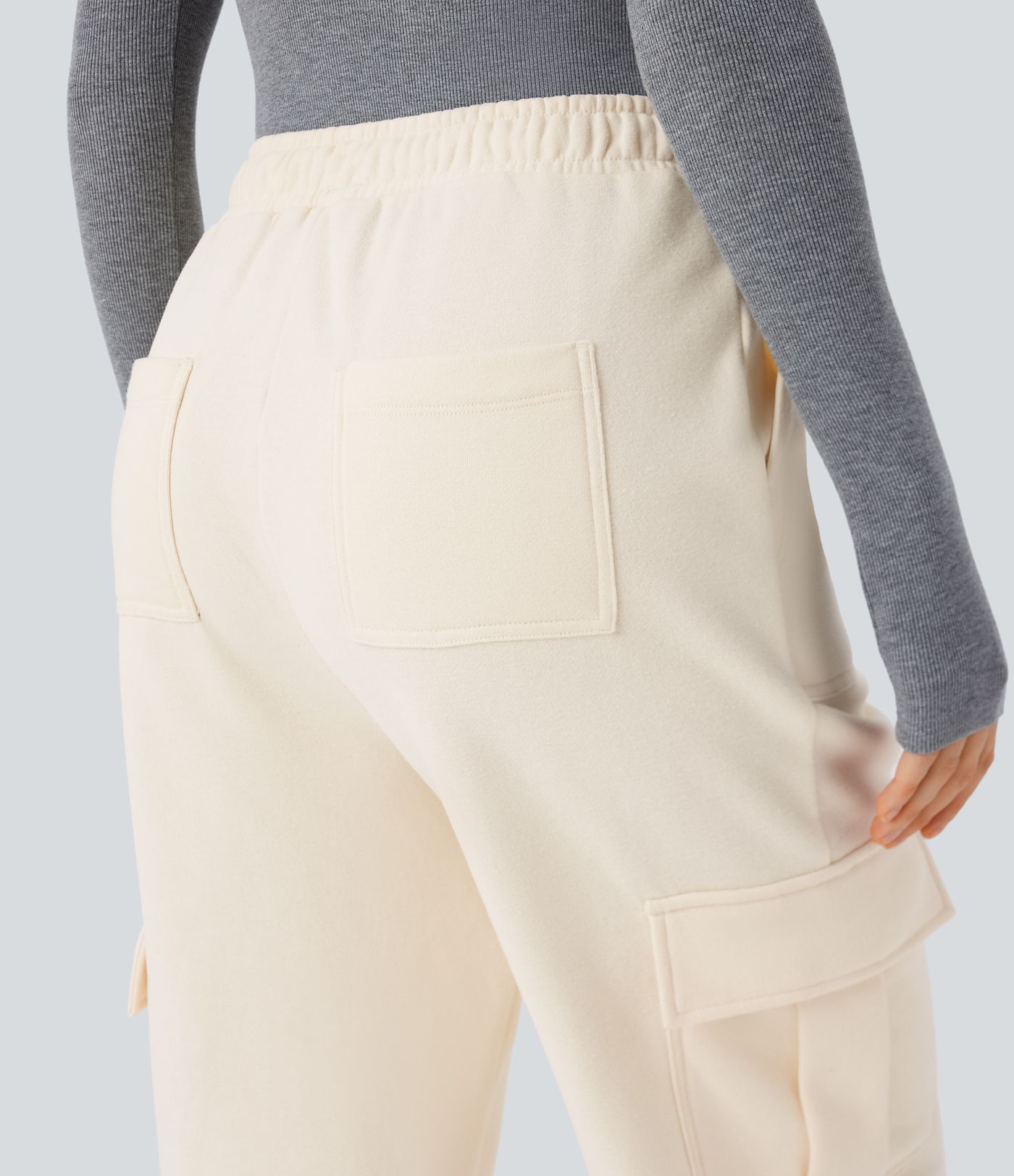 High Waisted Drawstring Pockets Straight Leg Casual Cargo Pants