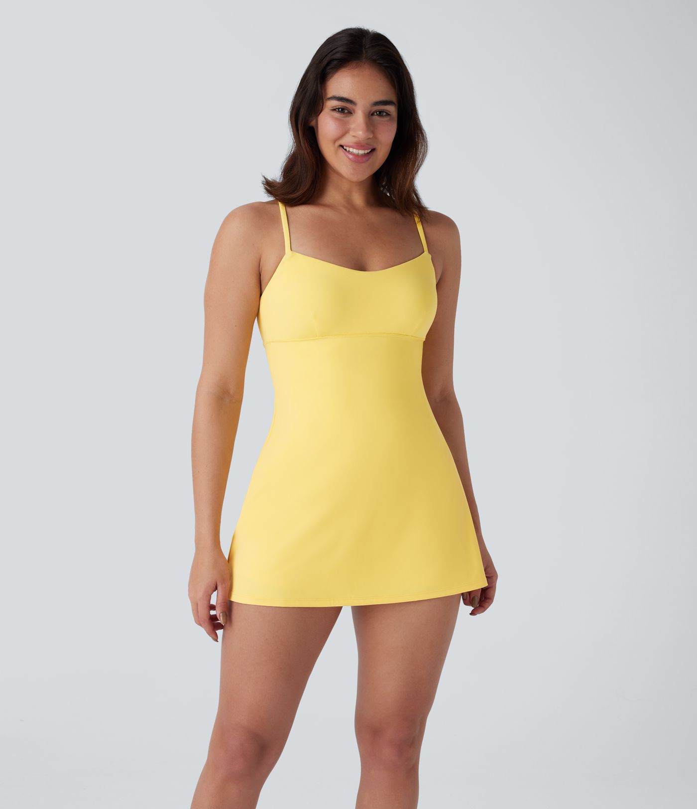 Vestido Softlyzero™ Airy camisero deportivo baile cuello V 2 en 1 cordón cruzado espalda bolsillo lateral