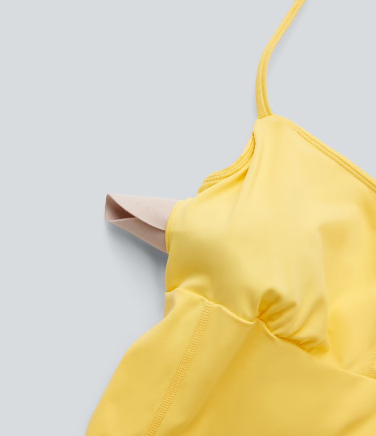 Vestido Softlyzero™ Airy camisero deportivo baile cuello V 2 en 1 cordón cruzado espalda bolsillo lateral