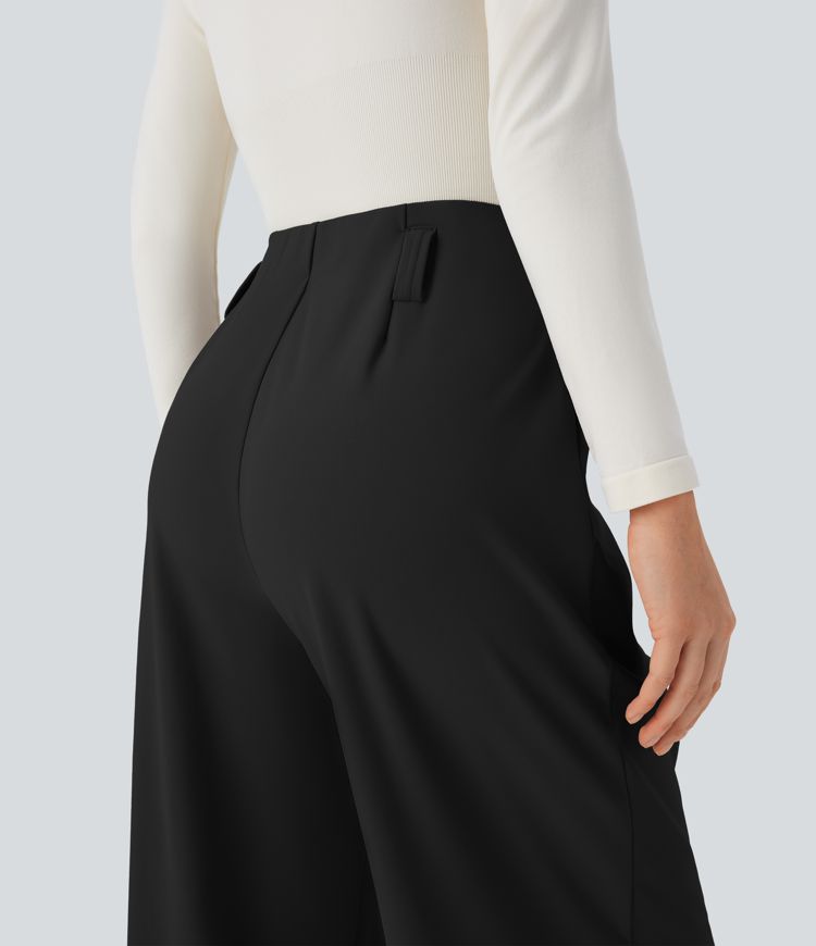 Halara Flex™ High Waisted Belted Pocket Straight Leg Twill Work Pants