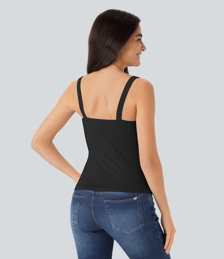Ruched Backless Casual Tank Top
