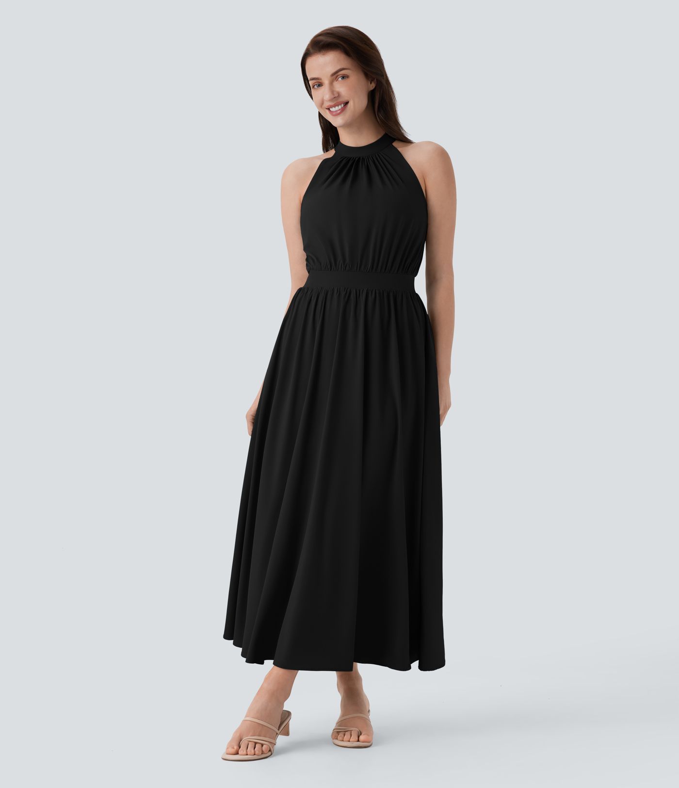 Robe Maxi Breezeful™ Sans Manches à Dos Keyhole Fluide Séchage Rapide Robe Maxi Breezeful™ Sans Manches à Dos Keyhole Fluide Séchage Rapide