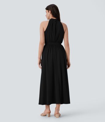 Robe Maxi Breezeful™ Sans Manches à Dos Keyhole Fluide Séchage Rapide Robe Maxi Breezeful™ Sans Manches à Dos Keyhole Fluide Séchage Rapide