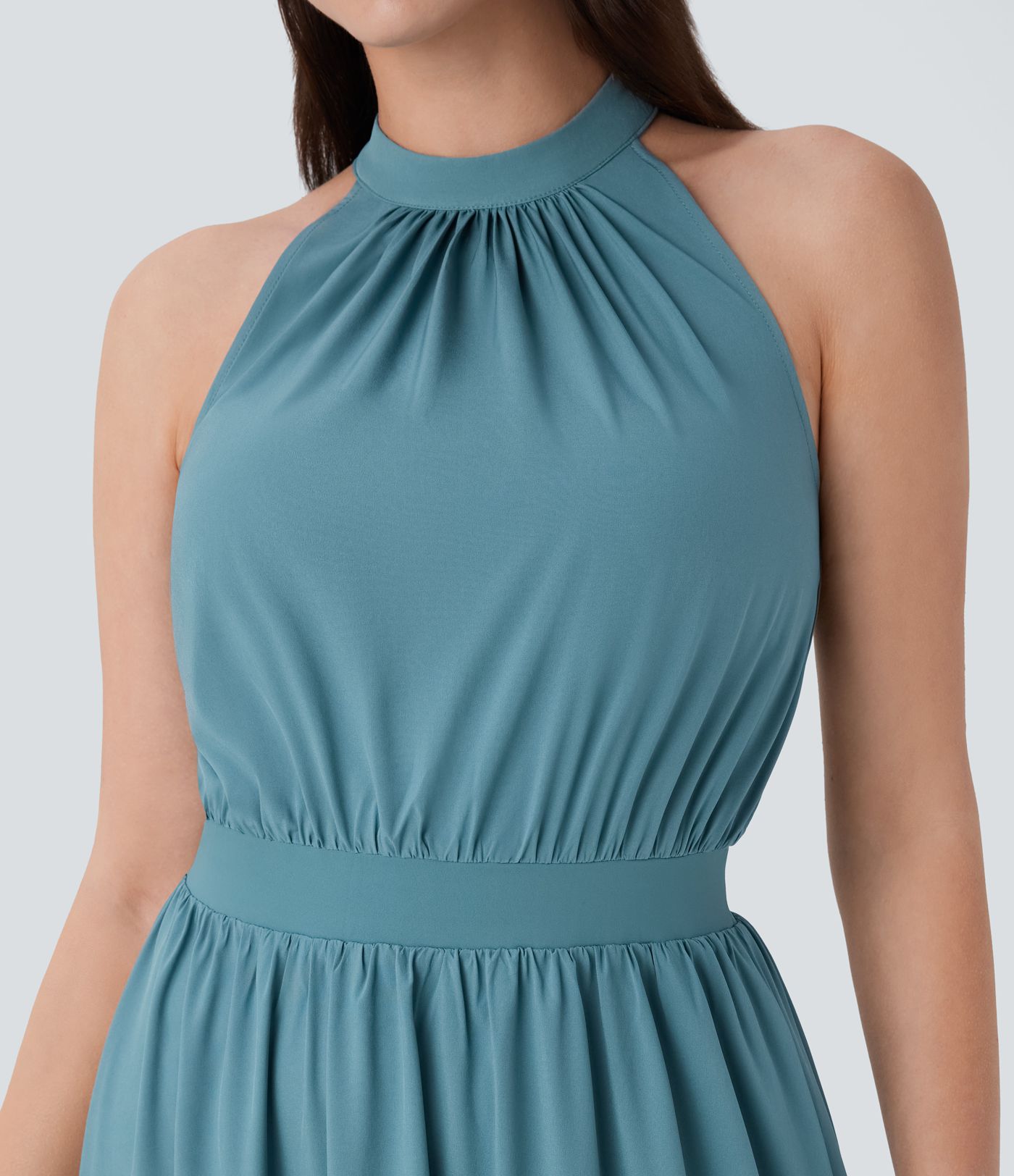 Breezeful™ Ärmelloses, fließendes Urlaubs-Maxikleid mit Schlüsselloch Rücken - schnelltrocknend