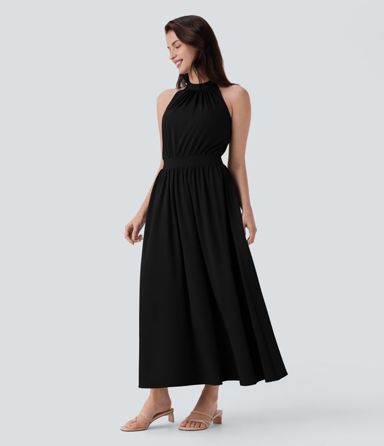 Robe Maxi Breezeful™ Sans Manches à Dos Keyhole Fluide Séchage Rapide Robe Maxi Breezeful™ Sans Manches à Dos Keyhole Fluide Séchage Rapide