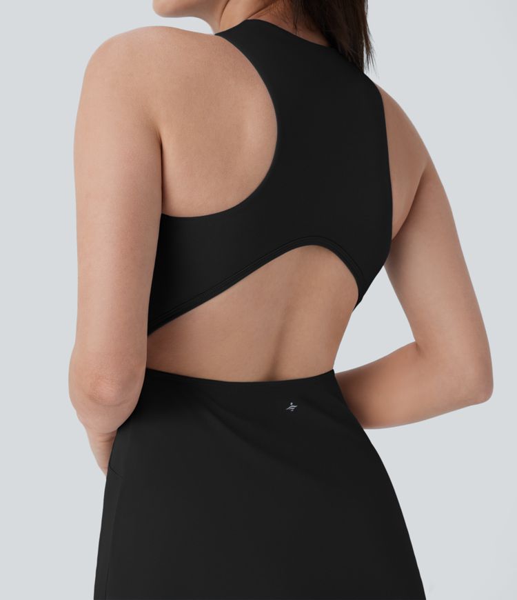 Softlyzero™ QuickDry - 2-teiliges Minigolf-Aktivkleid mit Seitentaschen, Racerback, Reißverschluss und Golf-Tee-Taschen