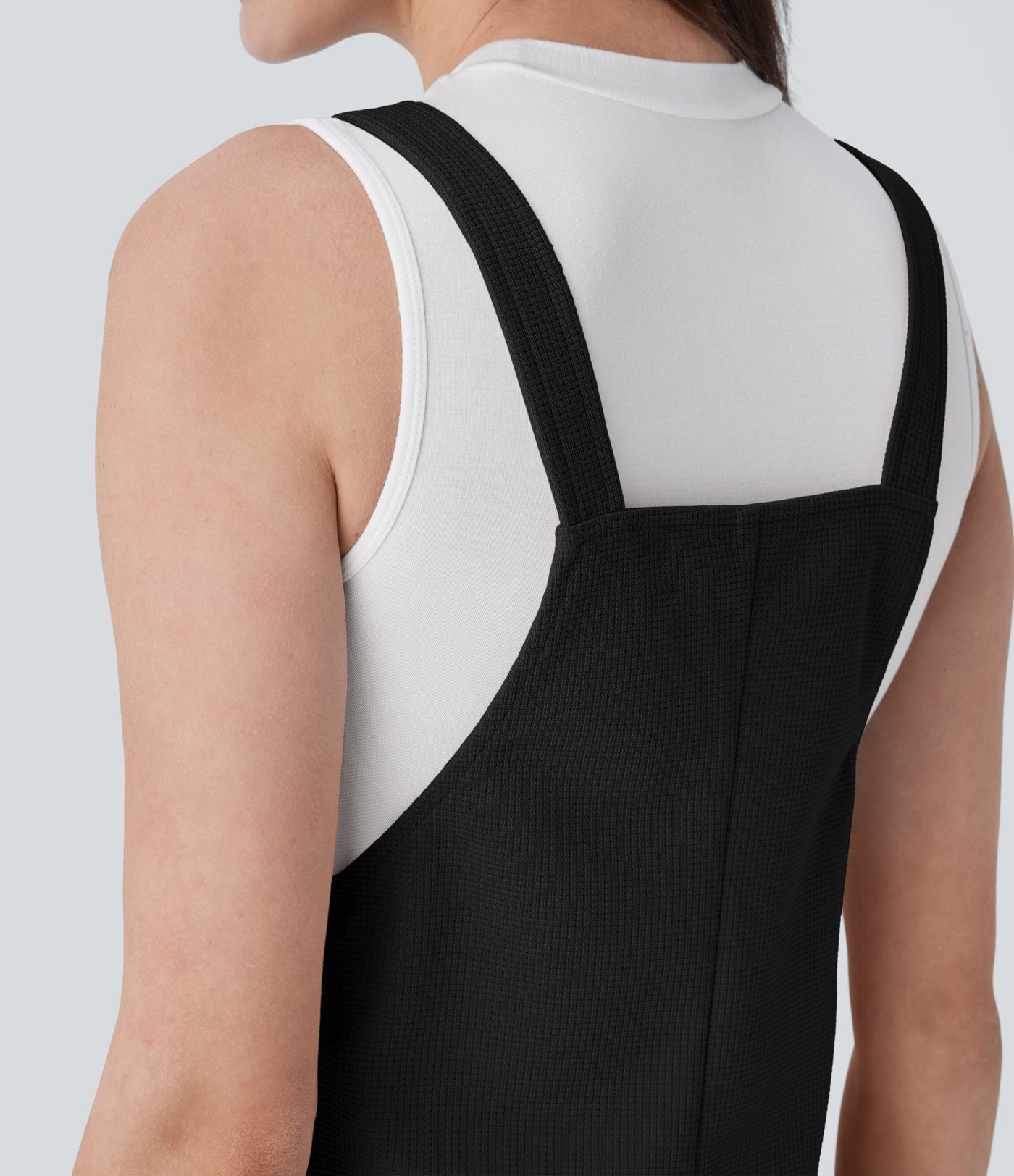 Pockets Waffle Mini Casual Dress