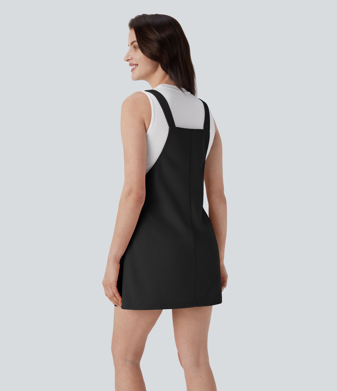 Pockets Waffle Mini Casual Dress