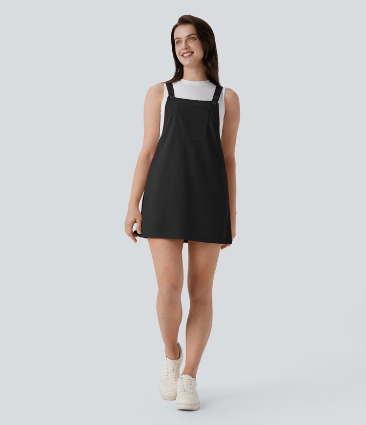 Pockets Waffle Mini Casual Dress
