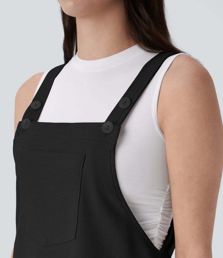 Pockets Waffle Mini Casual Dress