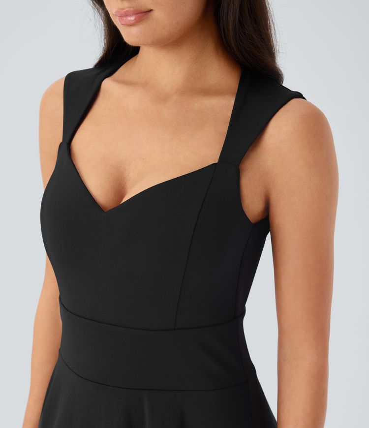 SoftlyZero™ QuickDry Sleeveless 2-in-1 Pocket Flare Mini Pickleball Active Dress