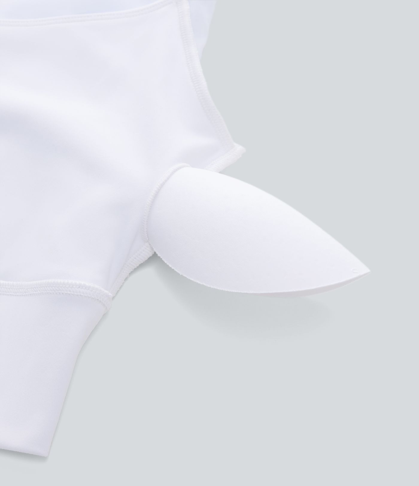 Top ajustado 2 en 1 abertura pulgar manga larga malla contrastante