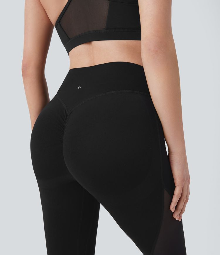 Halara UltraSculpt™ Super High Waisted Butt Lifting Tummy Control Pocket Contrast Mesh Shaping Workout Leggings