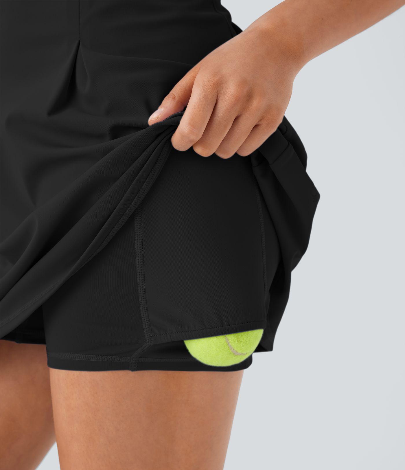 SoftlyZero™ QuickDry Square Neck Sleeveless 2-in-1 Pocket Mini Tennis Active Dress