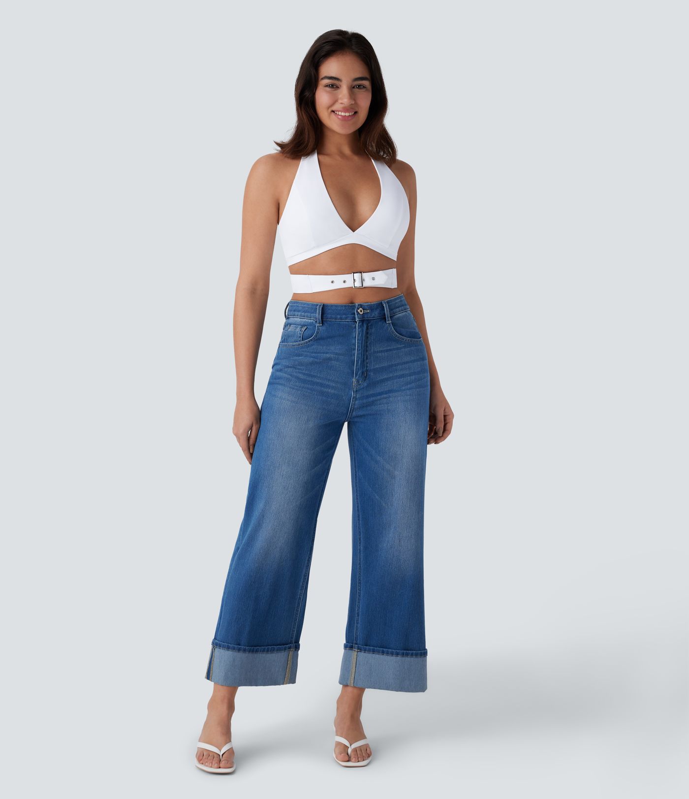 Breezeful™ Halter Backless Adjustable Buckle Quick Dry Cropped Casual Tank Vest Top