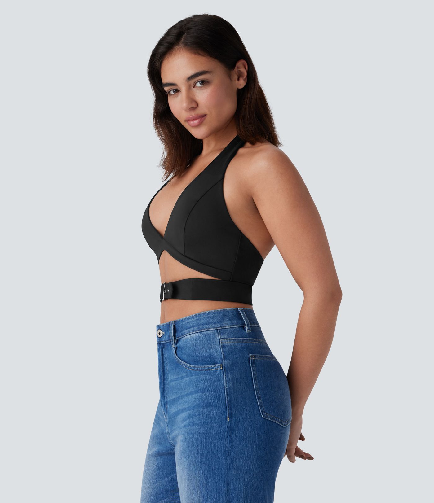 Breezeful™ Halter Adjustable Buckle Quick Dry Cropped Casual Tank Top