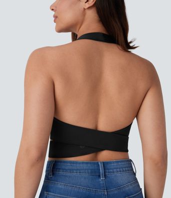 Breezeful™ Halter Adjustable Buckle Quick Dry Cropped Casual Tank Top