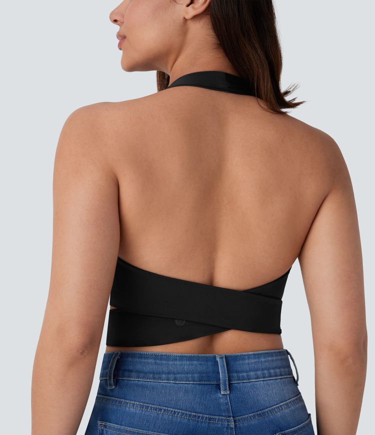Breezeful™ Halter Adjustable Buckle Quick Dry Cropped Casual Tank Top
