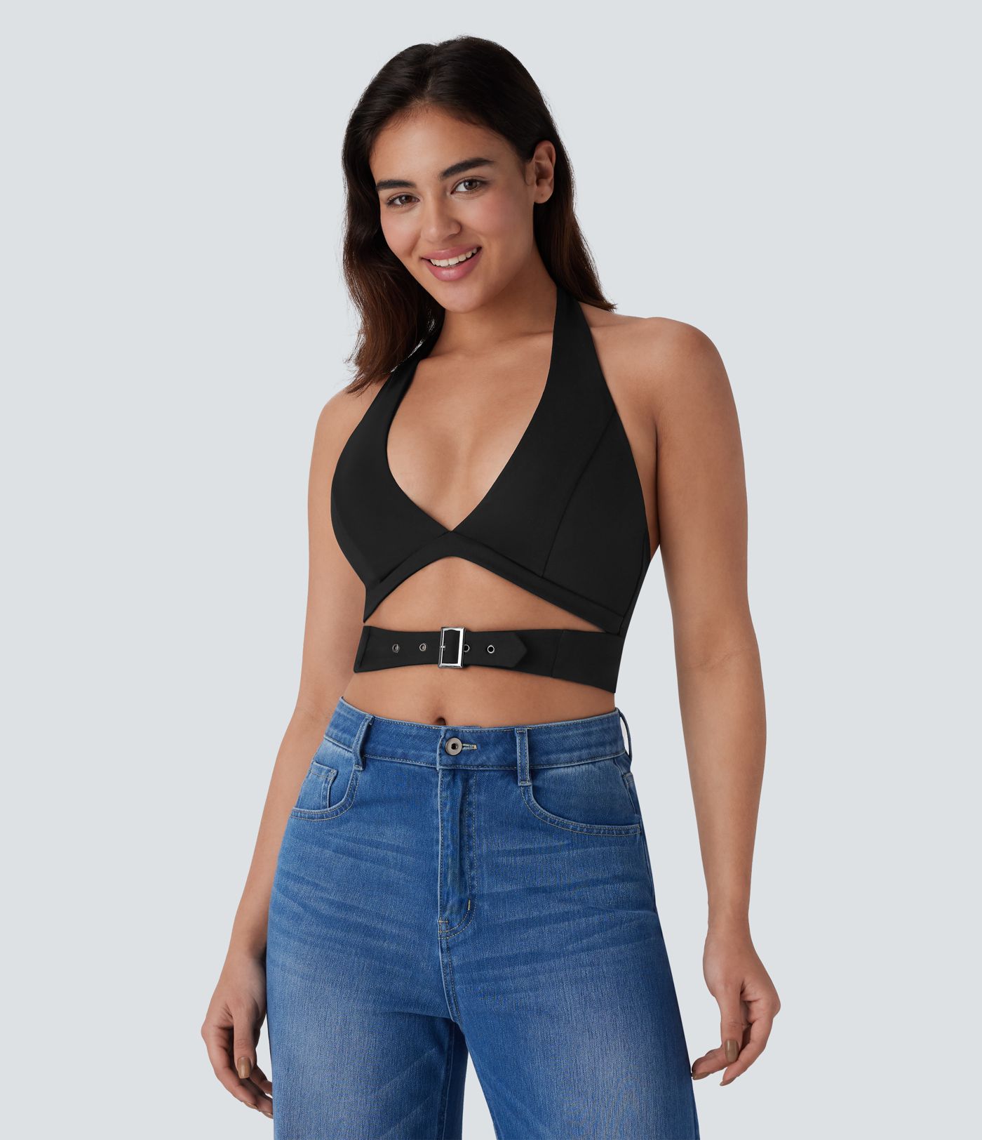 Breezeful™ Halter Adjustable Buckle Quick Dry Cropped Casual Tank Top