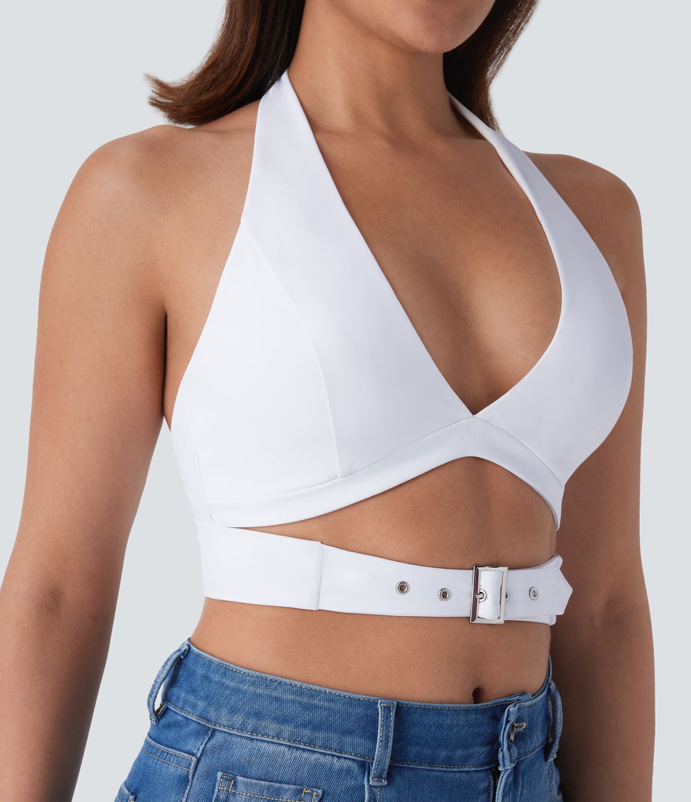 Breezeful™ Halter Backless Adjustable Buckle Quick Dry Cropped Casual Tank Vest Top