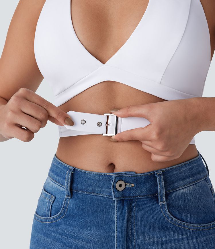 Camiseta Breezeful™ sin mangas corta secado rápido cuello halter hebilla ajustable sin espalda