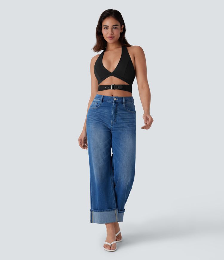 Breezeful™ Halter Adjustable Buckle Quick Dry Cropped Casual Tank Top