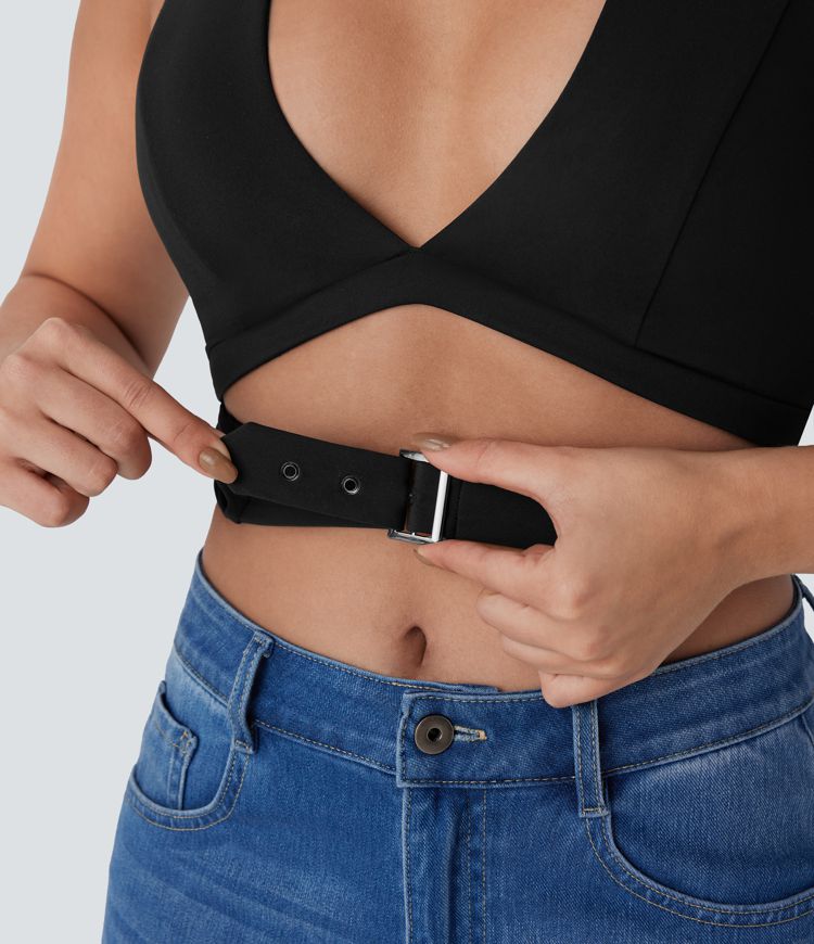 Breezeful™ Halter Adjustable Buckle Quick Dry Cropped Casual Tank Top