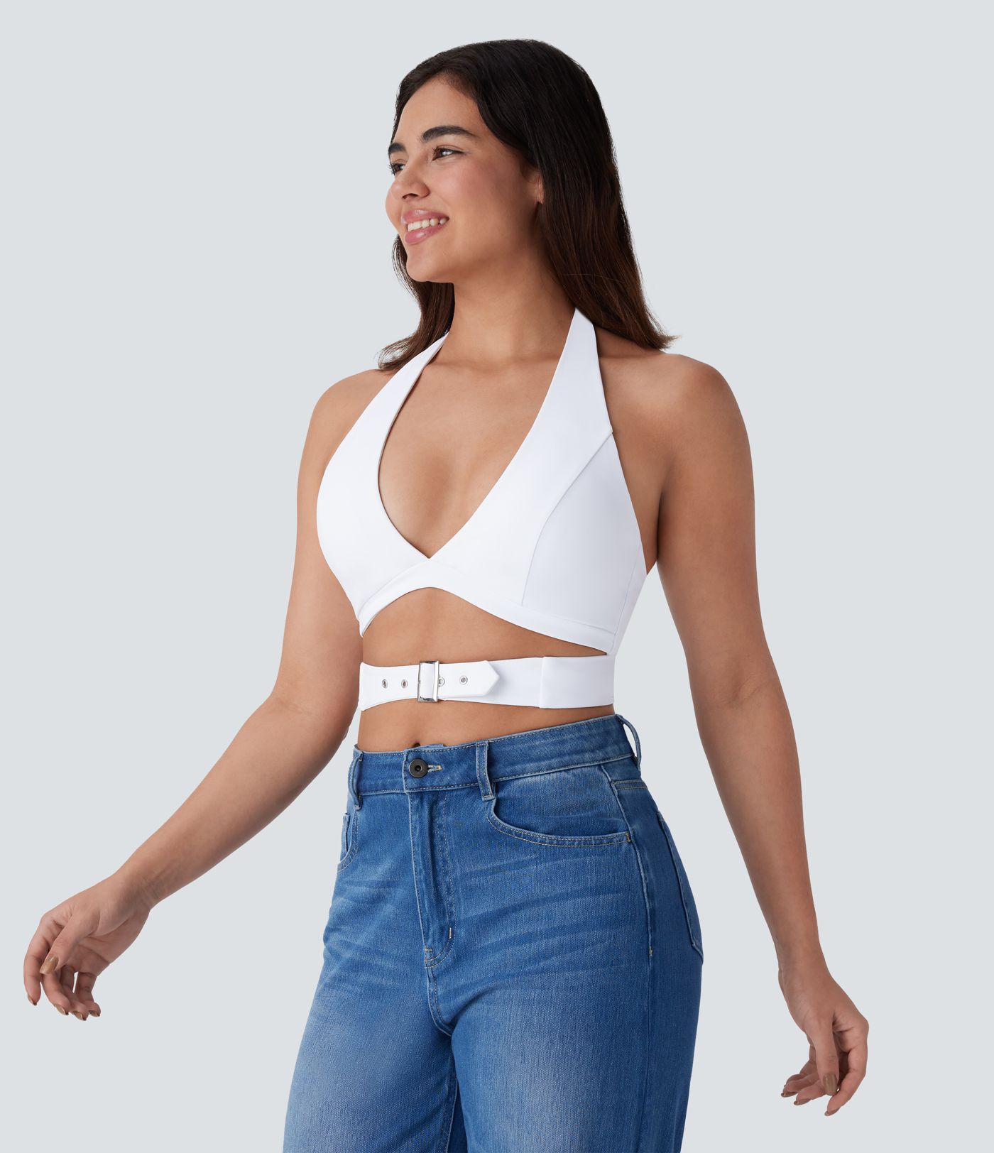 Breezeful™ Halter Backless Adjustable Buckle Quick Dry Cropped Casual Tank Vest Top