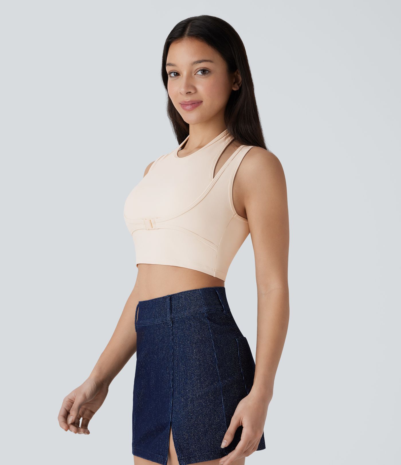 Top Softlyzero™ Plush ajustado sin mangas sin espalda hebilla 2 en 1