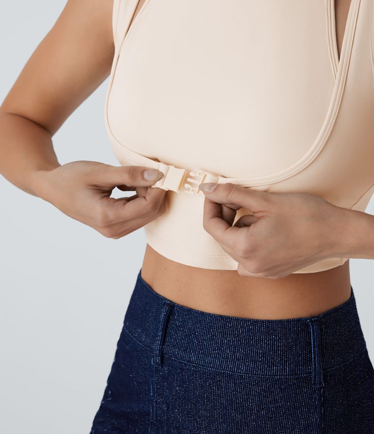 Top Softlyzero™ Plush ajustado sin mangas sin espalda hebilla 2 en 1