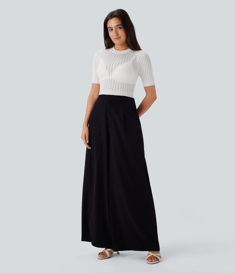 Arbeitspullover mit Rundhalsausschnitt, kurzen Ärmeln und Cut-Outs