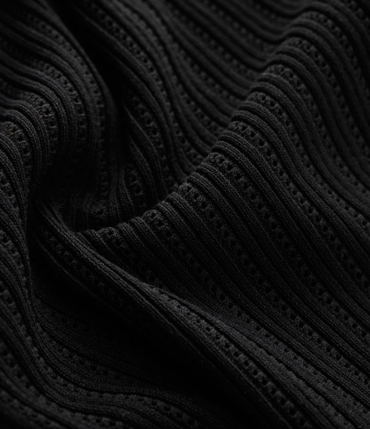 Round Neck Short Sleeve Cut Out Work Sweater