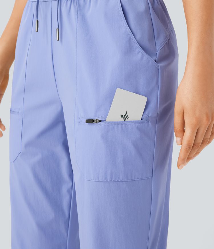 Water Repellent Wear-Resistant Mid Rise Drawstring Pockets Hiking Pile Joggers
